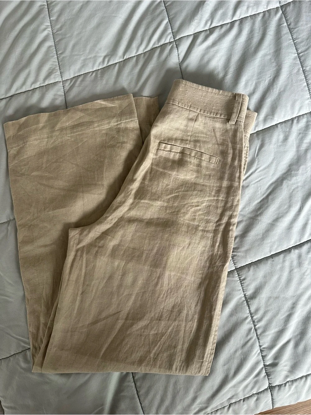 Everlane Wide-Leg Linen-Blend Pants in Khaki